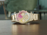 Buy Shop Guess Sugarrush Quartz Multicolor Dial Gold Steel Strap Watch For Women - GW0258L1 USA Online