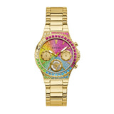 Buy Shop Guess Sugarrush Quartz Multicolor Dial Gold Steel Strap Watch For Women - GW0258L1 USA Online