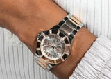 Buy Shop Guess Sunray Multifunction Crystals Silver Dial Two Tone Steel Strap Watch For Women - GW0616L3 USA Online