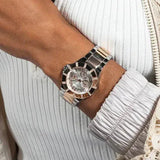 Buy Shop Guess Sunray Multifunction Crystals Silver Dial Two Tone Steel Strap Watch For Women - GW0616L3 USA Online