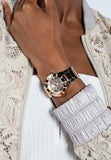 Buy Shop Guess Sunray Multifunction Crystals Silver Dial Two Tone Steel Strap Watch For Women - GW0616L3 USA Online