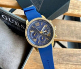 Buy Shop Guess Sunrise Blue Dial with Diamonds Blue Rubber Strap Watch For Women - W0616L2 USA Online