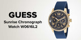 Buy Shop Guess Sunrise Blue Dial with Diamonds Blue Rubber Strap Watch For Women - W0616L2 USA Online