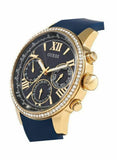 Buy Shop Guess Sunrise Blue Dial with Diamonds Blue Rubber Strap Watch For Women - W0616L2 USA Online