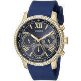 Buy Shop Guess Sunrise Blue Dial with Diamonds Blue Rubber Strap Watch For Women - W0616L2 USA Online