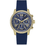 Buy Shop Guess Sunrise Blue Dial with Diamonds Blue Rubber Strap Watch For Women - W0616L2 USA Online