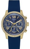 Buy Shop Guess Sunrise Blue Dial with Diamonds Blue Rubber Strap Watch For Women - W0616L2 USA Online