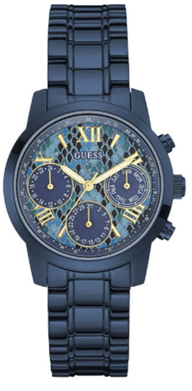 Buy Shop Guess Sunrise Multifunction Blue Dial Blue Steel Strap Watch for Women - W0448L10 USA Online