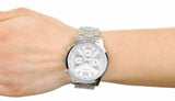 Buy Shop Guess Sunrise Multifunction Quartz White Dial Silver Steel Strap Watch For Women - W0330L3 USA Online