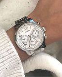 Buy Shop Guess Sunrise Multifunction Quartz White Dial Silver Steel Strap Watch For Women - W0330L3 USA Online