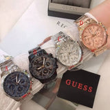 Buy Shop Guess Sunrise Multifunction Quartz White Dial Silver Steel Strap Watch For Women - W0330L3 USA Online