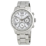 Buy Shop Guess Sunrise Multifunction Quartz White Dial Silver Steel Strap Watch For Women - W0330L3 USA Online