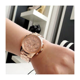 Buy Shop Guess Sunrise Quartz Rose Gold Dial Rose Gold Steel Strap Watch For Women - W0330L2 USA Online