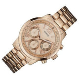 Buy Shop Guess Sunrise Quartz Rose Gold Dial Rose Gold Steel Strap Watch For Women - W0330L2 USA Online