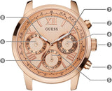 Buy Shop Guess Sunrise Quartz Rose Gold Dial Rose Gold Steel Strap Watch For Women - W0330L2 USA Online