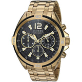Buy Shop Guess Surge Chronograph Black Dial Gold Steel Strap Watch for Men - W1258G2 USA Online