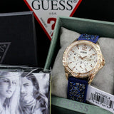 Buy Shop Guess Swirl Analog Quartz White Dial Blue Rubber Strap Watch for Women - W1096L4 USA Online