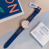 Buy Shop Guess Swirl Analog Quartz White Dial Blue Rubber Strap Watch for Women - W1096L4 USA Online