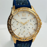 Buy Shop Guess Swirl Analog Quartz White Dial Blue Rubber Strap Watch for Women - W1096L4 USA Online