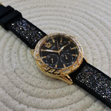 Buy Shop Guess Swirl Quartz Black Dial Black Silicone Strap Watch for Women - W1096L3 USA Online