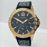 Buy Shop Guess Swirl Quartz Black Dial Black Silicone Strap Watch for Women - W1096L3 USA Online