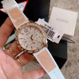 Buy Shop Guess Swirl Quartz Silver Dial White Rubber Strap Watch For Women - W1096l2 USA Online