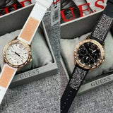 Buy Shop Guess Swirl Quartz Silver Dial White Rubber Strap Watch For Women - W1096l2 USA Online
