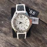 Buy Shop Guess Swirl Quartz Silver Dial White Silicone Strap Watch for Women - W1096L1 USA Online