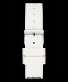 Buy Shop Guess Swirl Quartz Silver Dial White Silicone Strap Watch for Women - W1096L1 USA Online