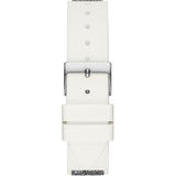 Buy Shop Guess Swirl Quartz Silver Dial White Silicone Strap Watch for Women - W1096L1 USA Online