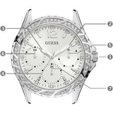 Buy Shop Guess Swirl Quartz Silver Dial White Silicone Strap Watch for Women - W1096L1 USA Online