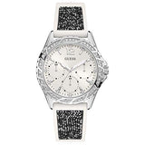 Buy Shop Guess Swirl Quartz Silver Dial White Silicone Strap Watch for Women - W1096L1 USA Online