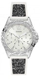 Buy Shop Guess Swirl Quartz Silver Dial White Silicone Strap Watch for Women - W1096L1 USA Online