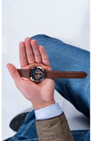 Buy Shop Guess Tailor Analog Blue Dial Brown Leather Strap Watch for Men - GW0389G3 USA Online