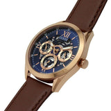Buy Shop Guess Tailor Analog Blue Dial Brown Leather Strap Watch for Men - GW0389G3 USA Online