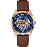 Buy Shop Guess Tailor Analog Blue Dial Brown Leather Strap Watch for Men - GW0389G3 USA Online