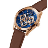 Buy Shop Guess Tailor Analog Blue Dial Brown Leather Strap Watch for Men - GW0389G3 USA Online