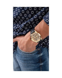 Buy Shop Guess Tailor Gold Dial Black Leather Strap Watch for Men - GW0389G2 USA Online