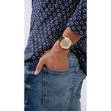 Buy Shop Guess Tailor Gold Dial Black Leather Strap Watch for Men - GW0389G2 USA Online