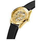 Buy Shop Guess Tailor Gold Dial Black Leather Strap Watch for Men - GW0389G2 USA Online
