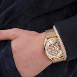 Buy Shop Guess Tailor Multifunction Gold Dial Gold Mesh Bracelet Watch for Men - GW0368G2 USA Online