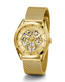 Buy Shop Guess Tailor Multifunction Gold Dial Gold Mesh Bracelet Watch for Men - GW0368G2 USA Online