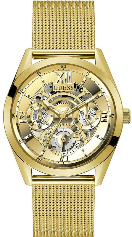 Buy Shop Guess Tailor Multifunction Gold Dial Gold Mesh Bracelet Watch for Men - GW0368G2 USA Online