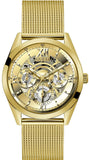 Buy Shop Guess Tailor Multifunction Gold Dial Gold Mesh Bracelet Watch for Men - GW0368G2 USA Online