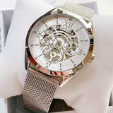 Buy Shop Guess Tailor Multifunction Silver Dial Silver Mesh Bracelet Watch for Men - GW0368G1 USA Online