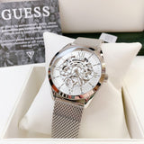 Buy Shop Guess Tailor Multifunction Silver Dial Silver Mesh Bracelet Watch for Men - GW0368G1 USA Online