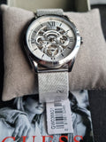 Buy Shop Guess Tailor Multifunction Silver Dial Silver Mesh Bracelet Watch for Men - GW0368G1 USA Online