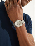 Buy Shop Guess Tailor Multifunction Silver Dial Silver Mesh Bracelet Watch for Men - GW0368G1 USA Online