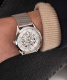 Buy Shop Guess Tailor Multifunction Silver Dial Silver Mesh Bracelet Watch for Men - GW0368G1 USA Online