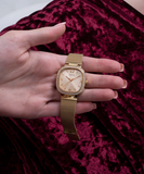 Buy Shop Guess Tapestry Diamonds Gold Dial Gold Mesh Bracelet Watch for Women - GW0354L2 USA Online